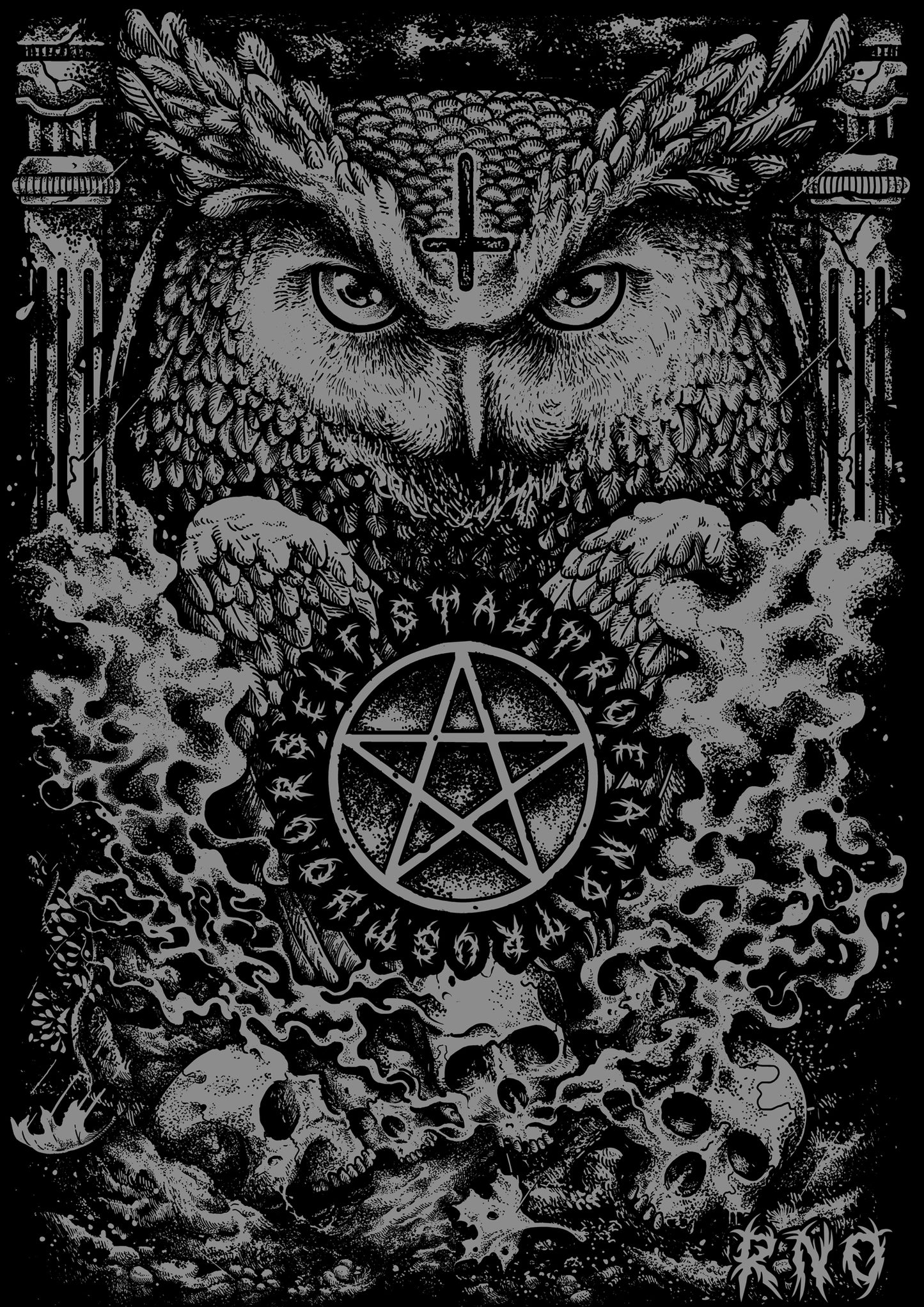 ZIPPER D-OWL BLACK UNI