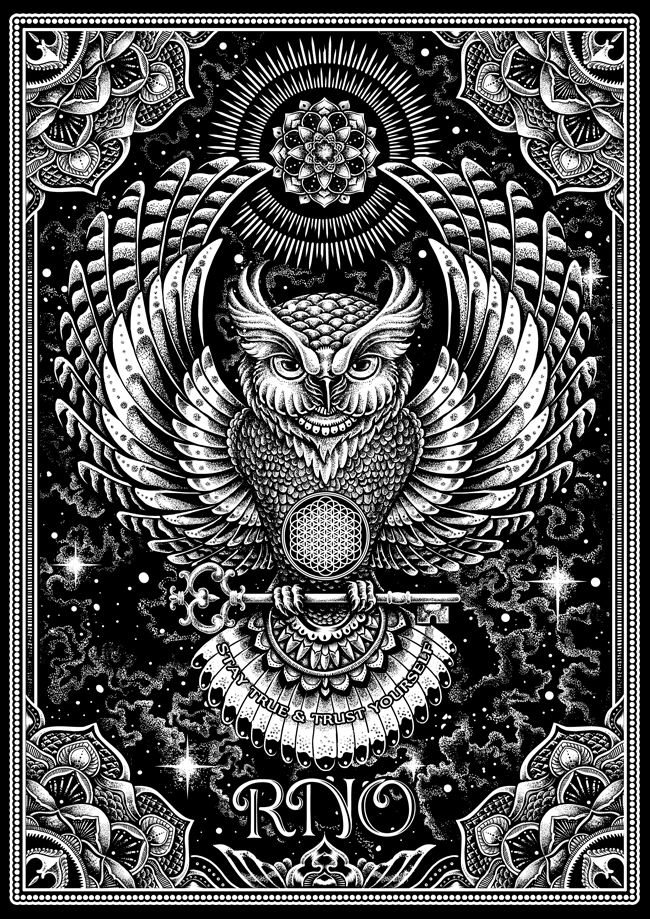 T-SHIRT FLOWLER OF LIFE MEN BLACK