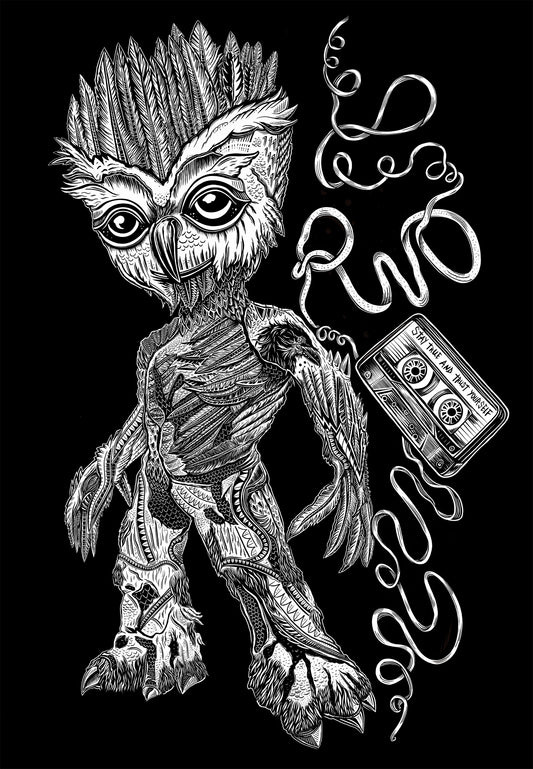 T-SHIRT MEN GROOWLT BLACK