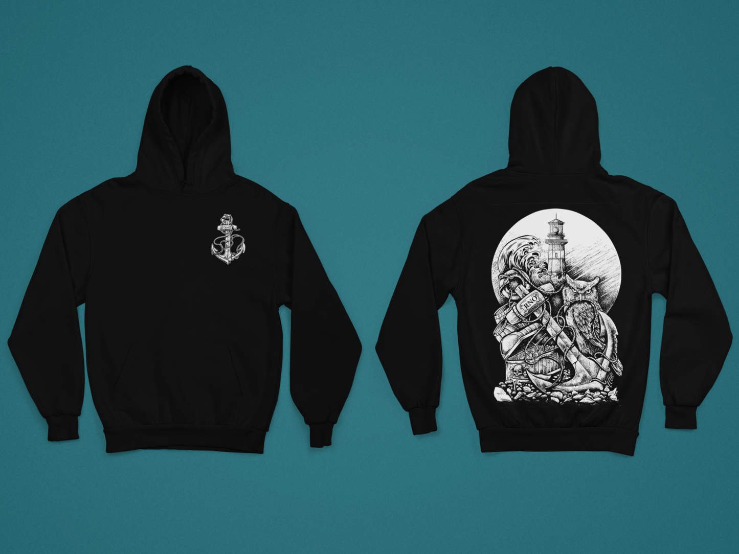 HOODIE ANCHOR BLACK UNI