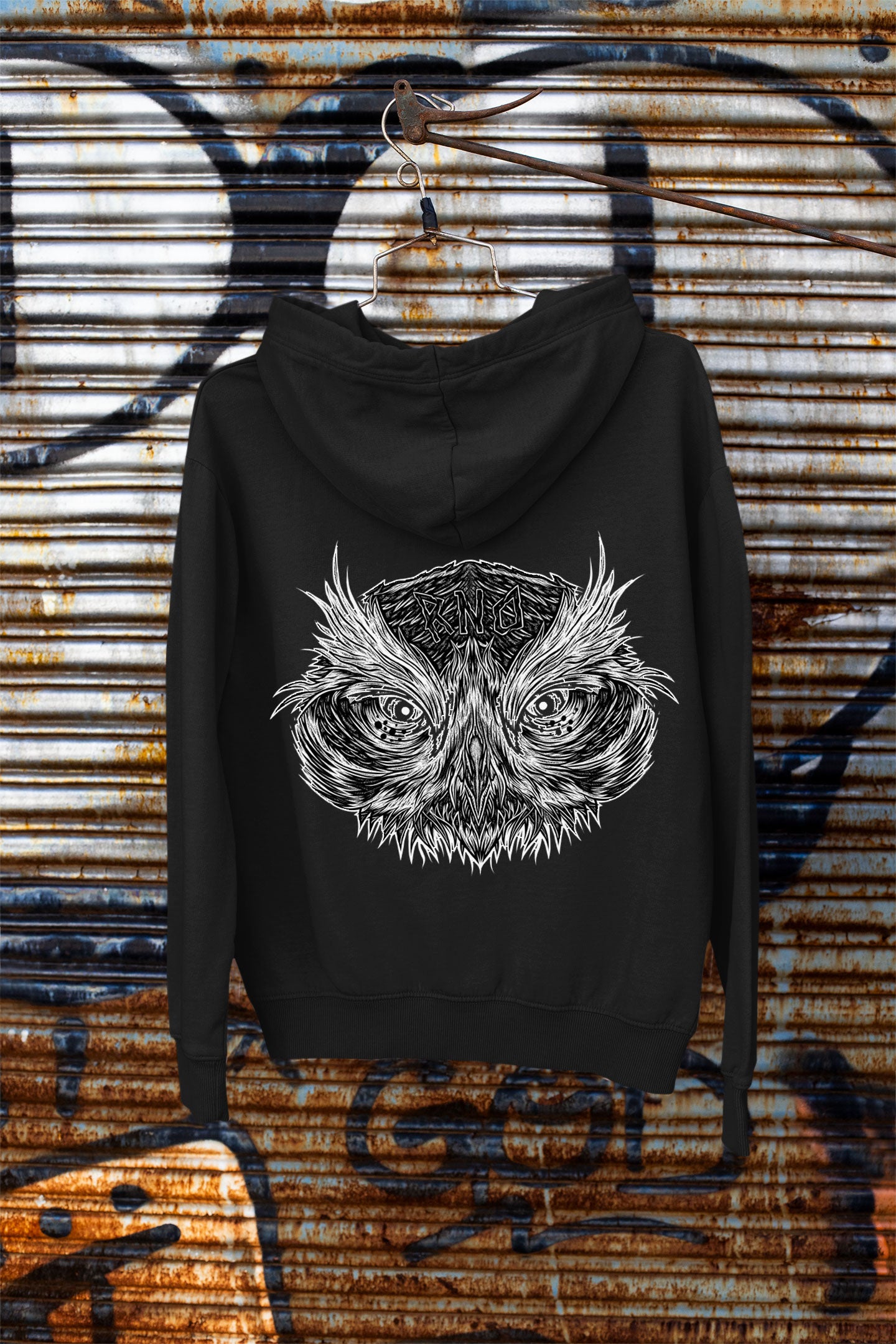 HOODIE BIG OWL BLACK UNI