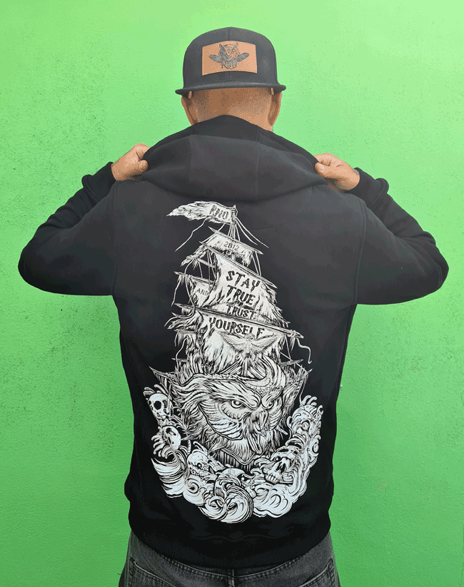 HOODIE BLACK OWL BLACK UNI