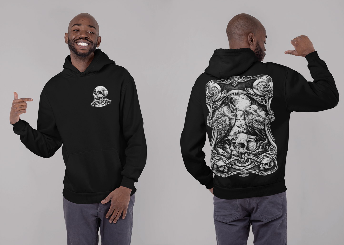 HOODIE CROWL BLACK UNI