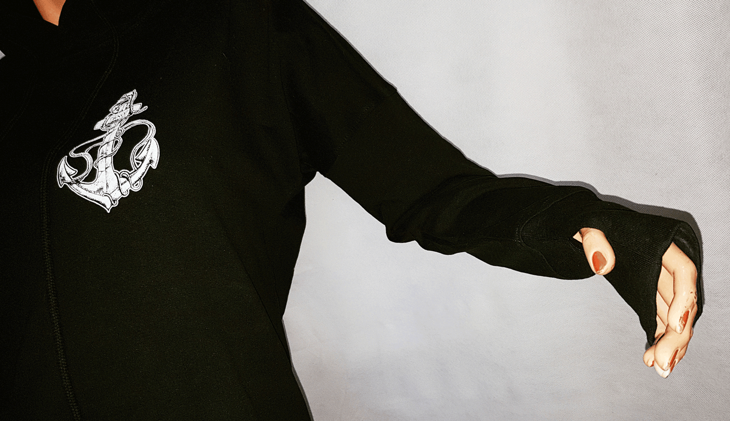 RNO HOODIEDRESS ANCHOR LADY BLACK