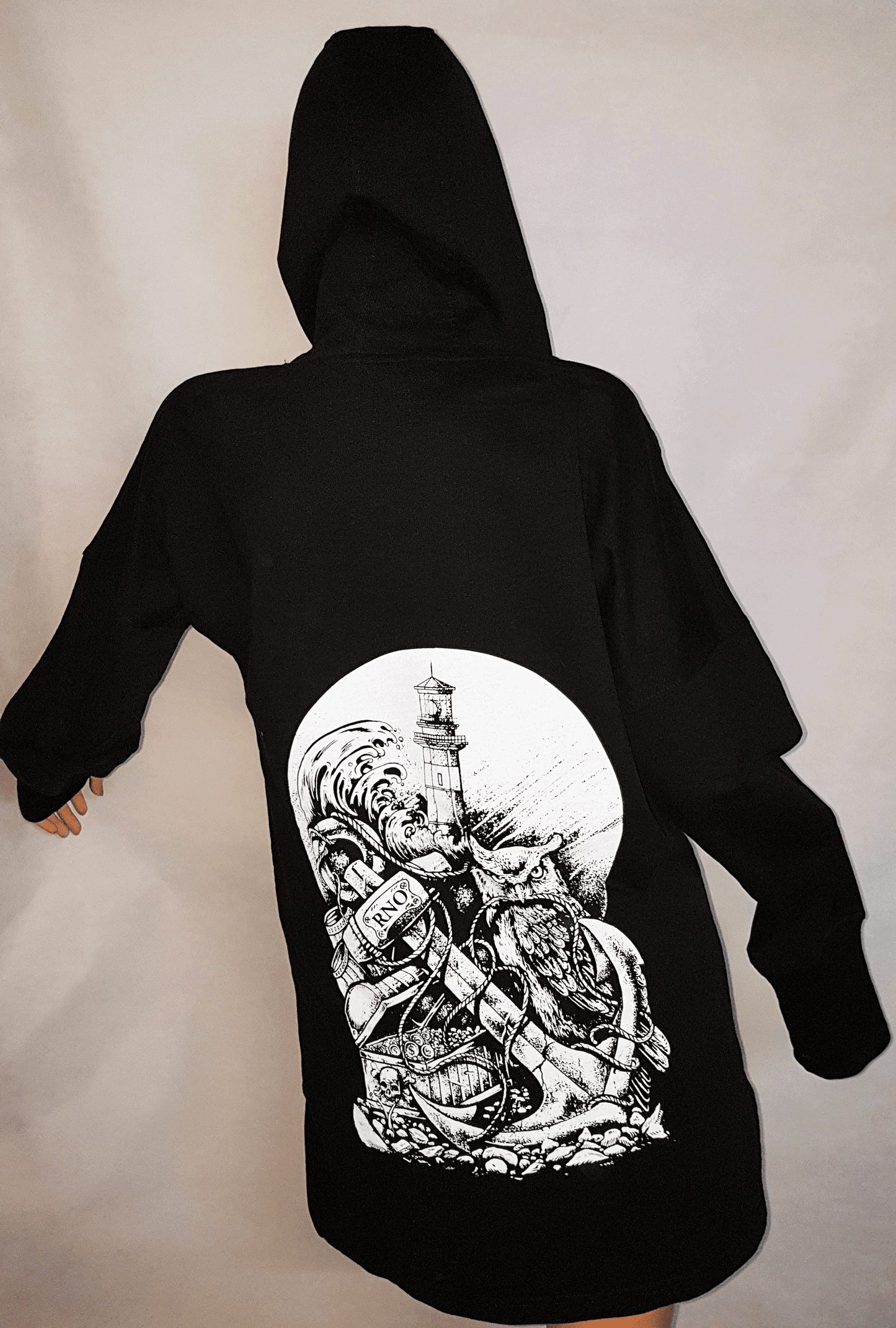 RNO HOODIEDRESS ANCHOR LADY BLACK