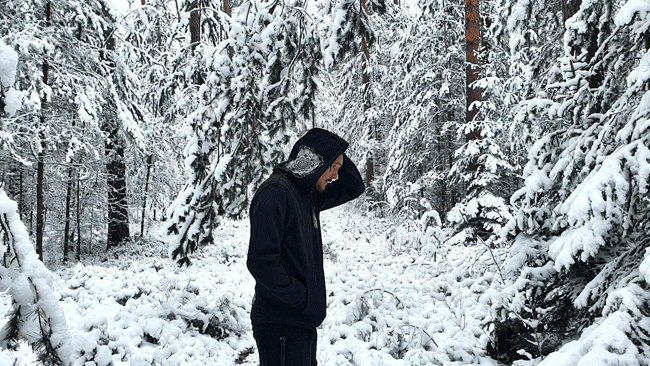 HOODIE FLOWLER OF LIFE BLACK UNI