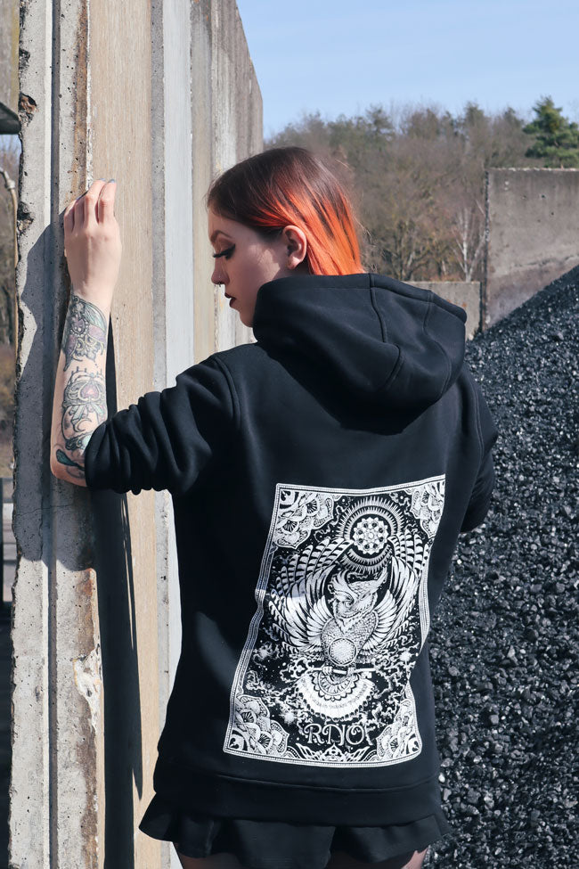 HOODIE FLOWLER OF LIFE BLACK UNI