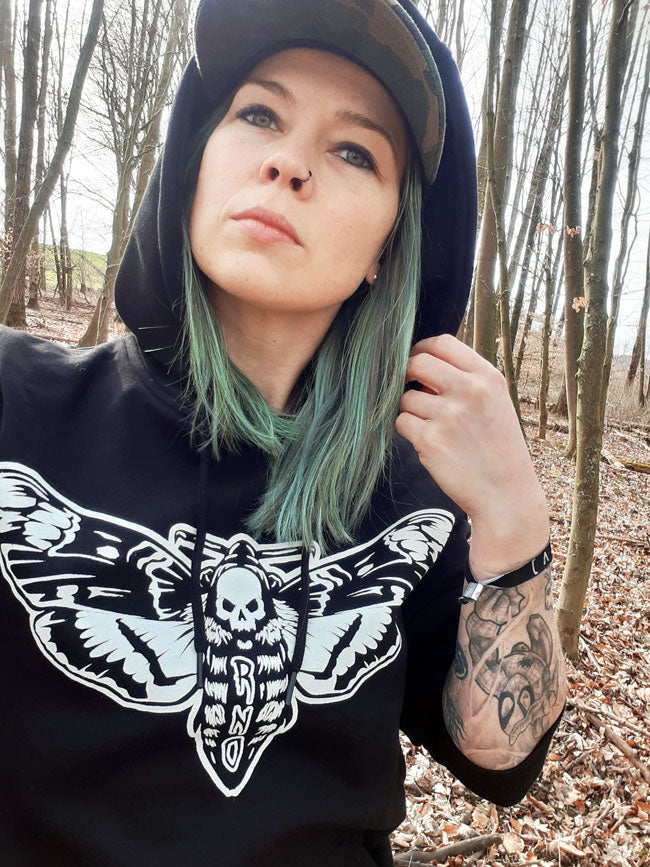 HOODIE MOTH BLACK UNI