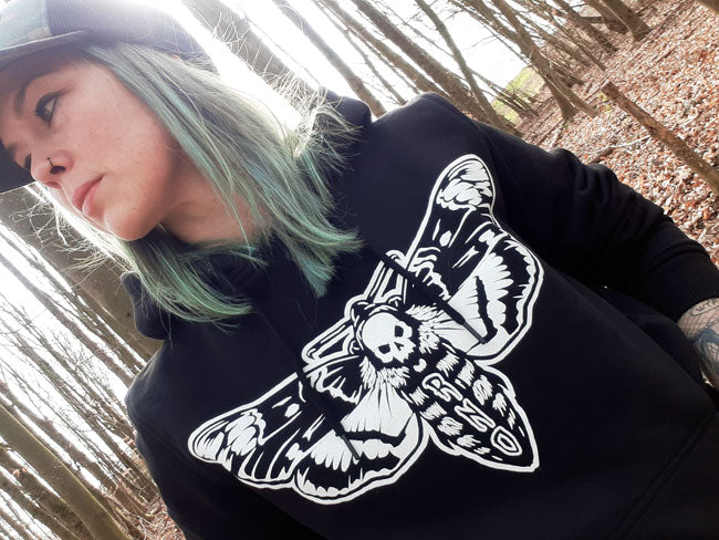 HOODIE MOTH BLACK UNI