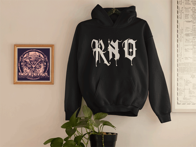 HOODIE RNO FONT NEW STYLE BLACK