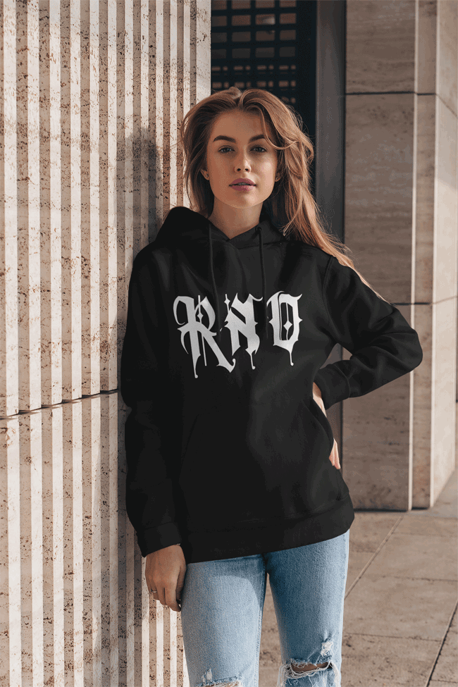 HOODIE RNO FONT NEW STYLE BLACK
