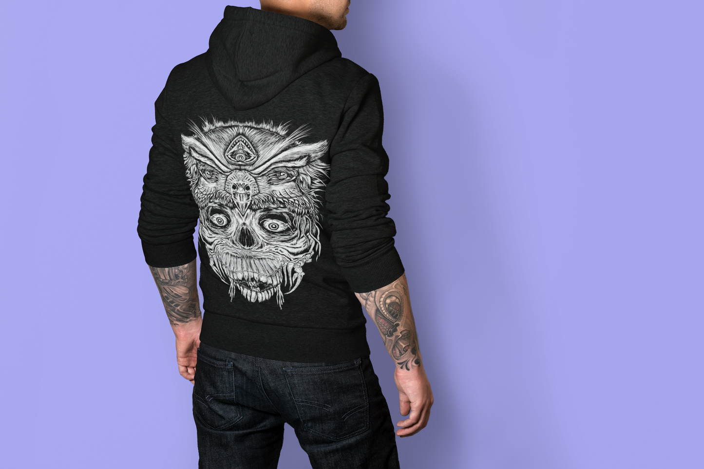 ZIPPER SKOWLHEAD BLACK UNI