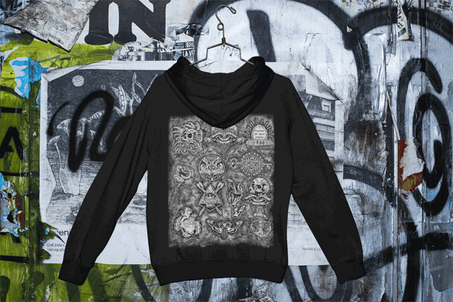 HOODIE TATTOOFLASH BLACK UNI