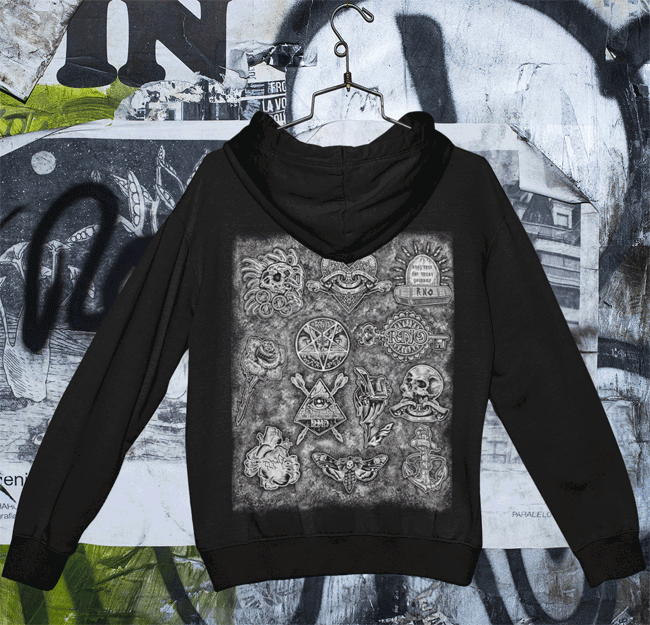 HOODIE TATTOOFLASH BLACK UNI