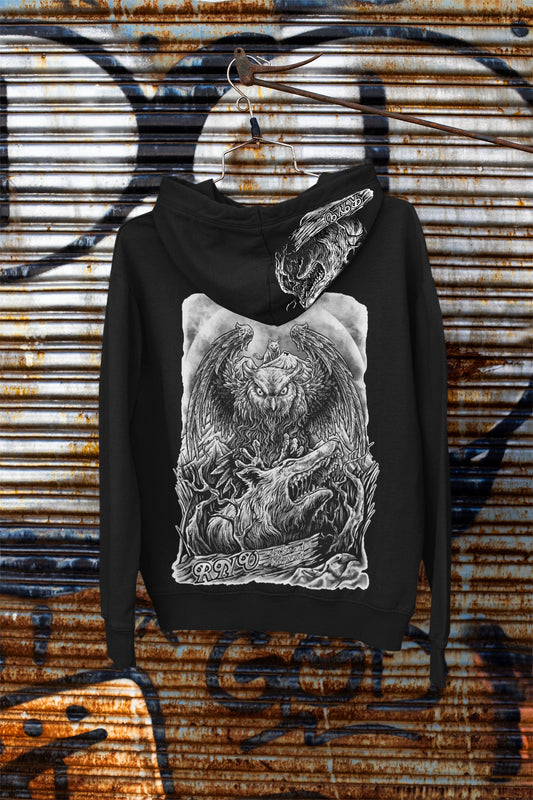 HOODIE WOLFOWL BLACK UNI