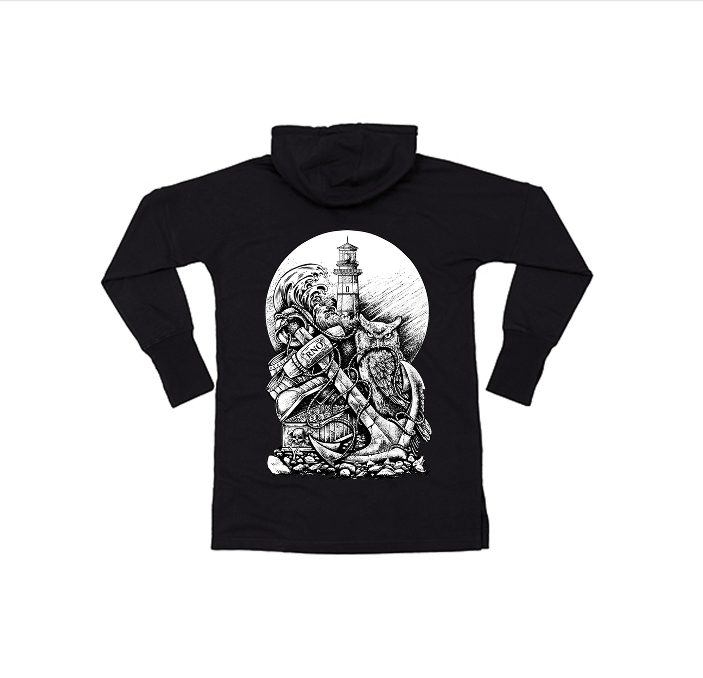 RNO HOODIEDRESS ANCHOR LADY BLACK