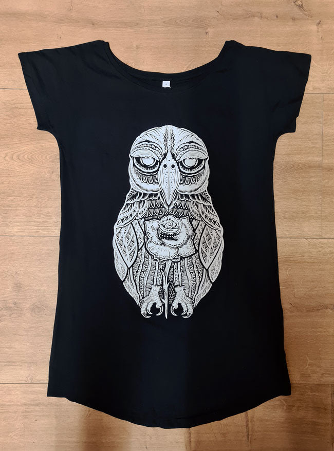 KLEID ROSE-OWL LOOSE FIT LADY BLACK