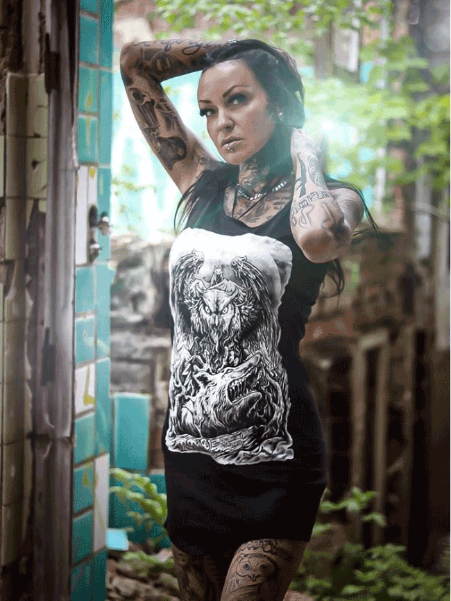 KLEID WOLFOWL TRÄGER LADY BLACK