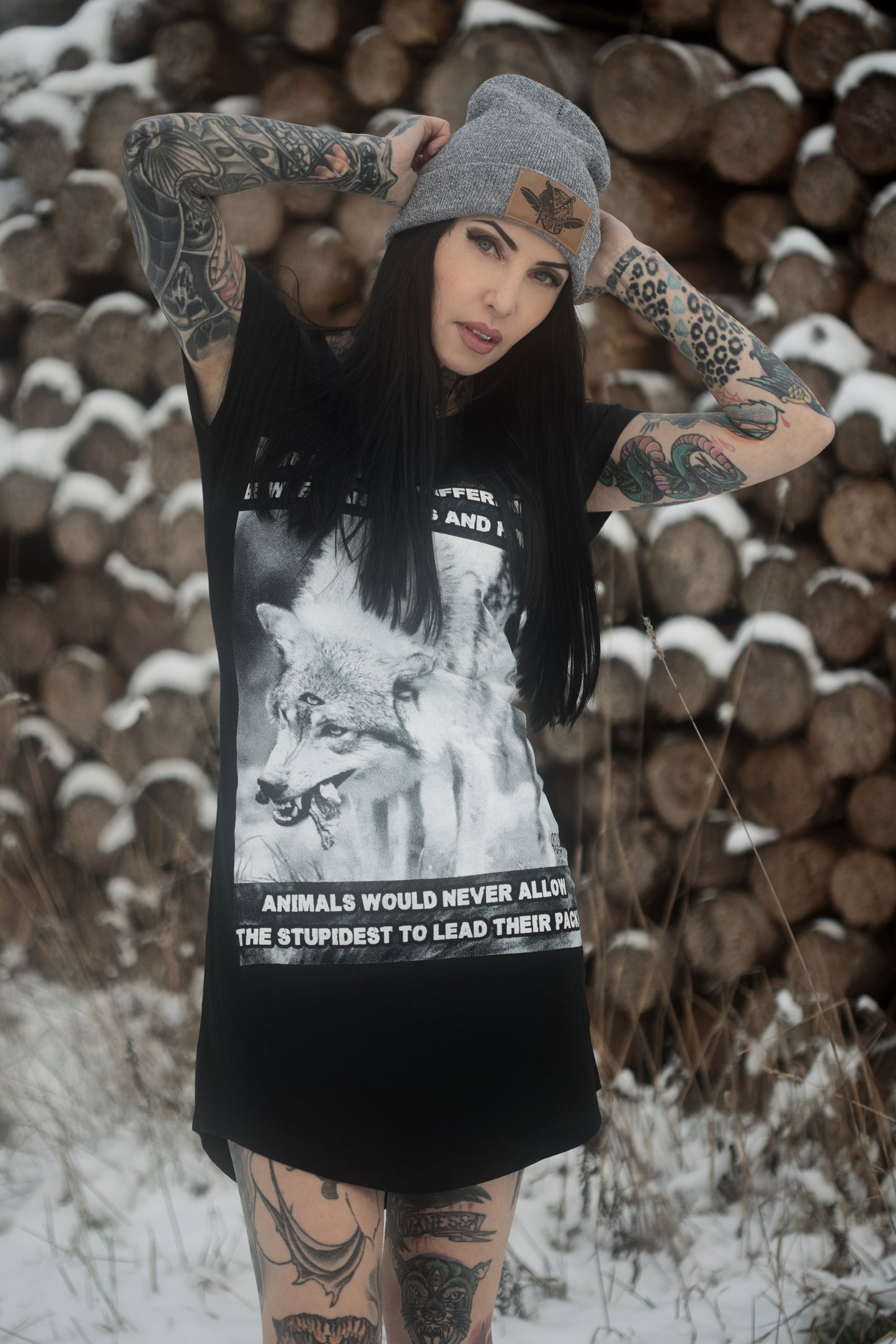 BEANIE FEATHER VEGAN HEATHER GREY