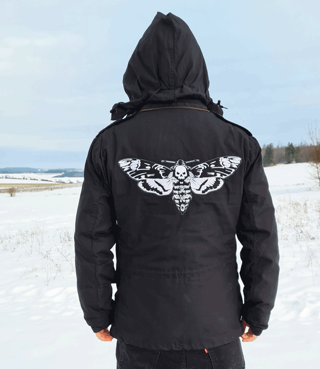 M65 JACKET MOTH EMB BLACK