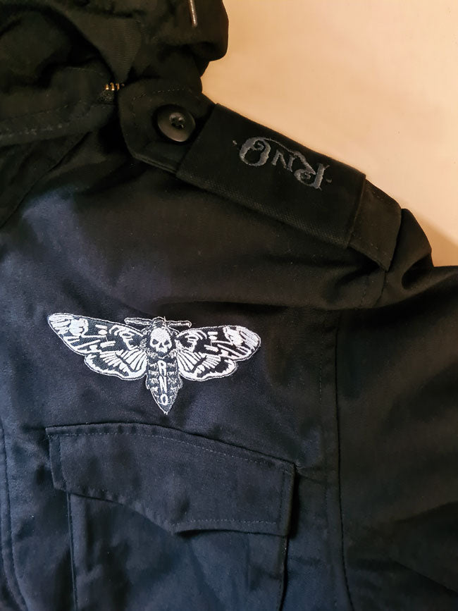 M65 JACKET MOTH EMB BLACK