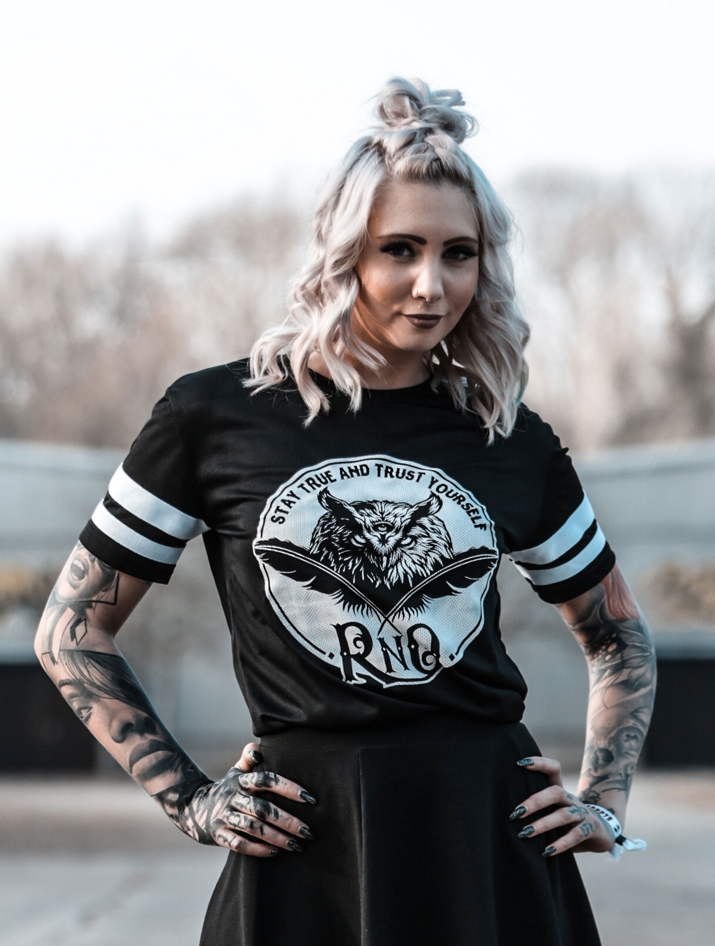 MESHSHIRT BASEBALL FEATHERLOGO LADY BLACK