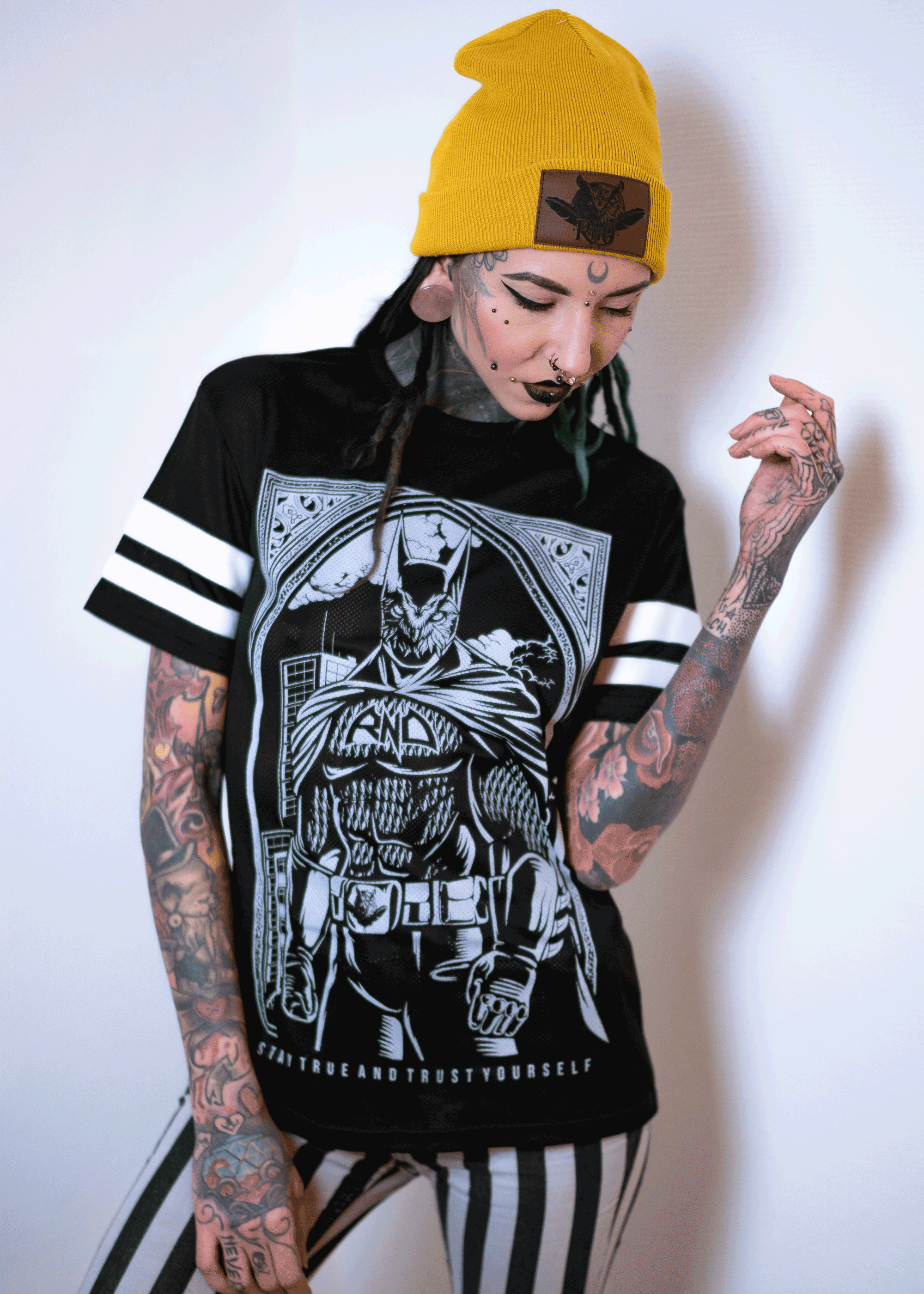 RNO MESH STRIPE BATOWL SHIRT