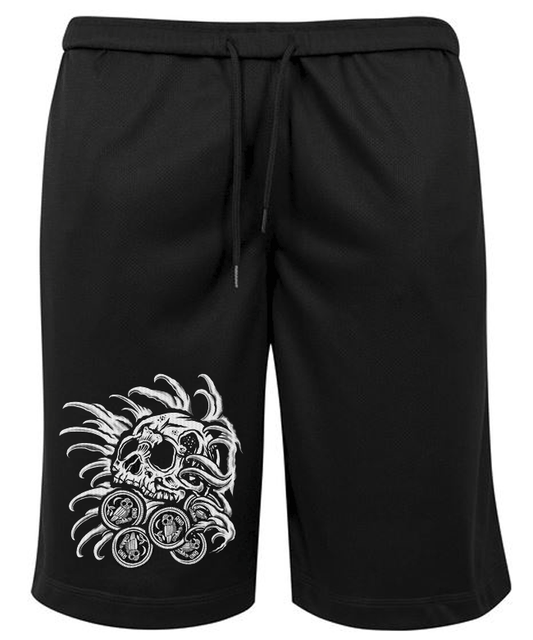 MESH SHORT SKULLNCOINS BLACK BLACK