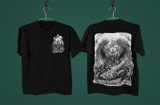 T-SHIRT POCKET WOLFOWL UNI BLACK