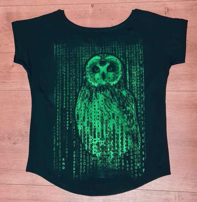 T-SHIRT POCKET MATRIX NEOWL LADY BLACK