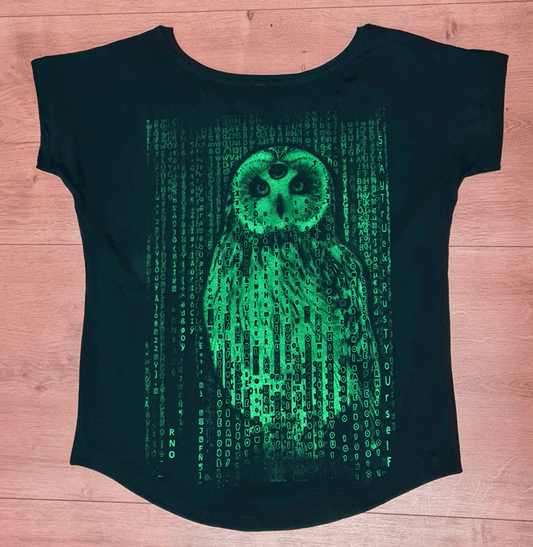 T-SHIRT POCKET MATRIX NEOWL LADY BLACK