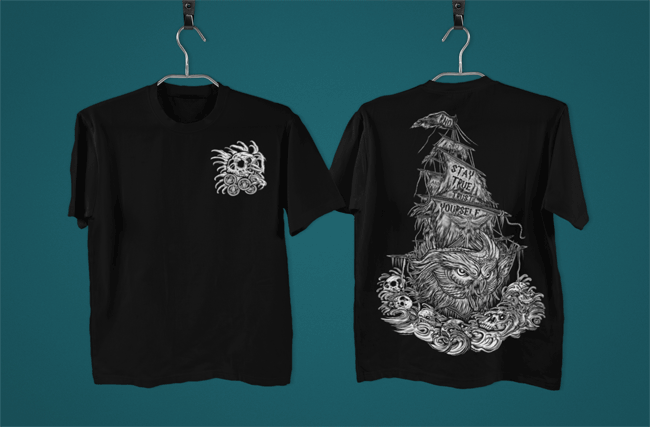 T-SHIRT POCKET BLACK OWL UNI BLACK