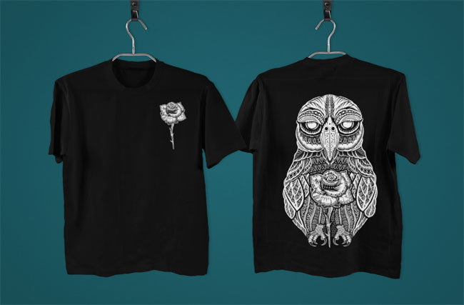 T-SHIRT POCKET ROSEOWL UNI BLACK