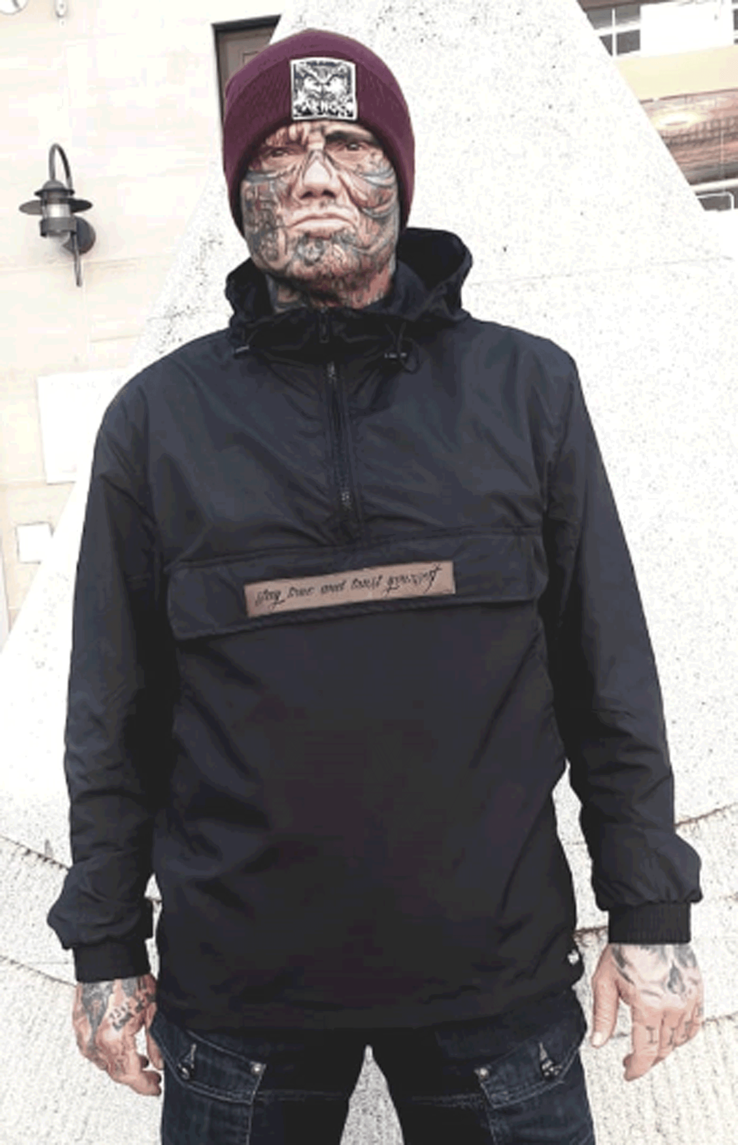 PULL OVER JACKET BLACK UNI