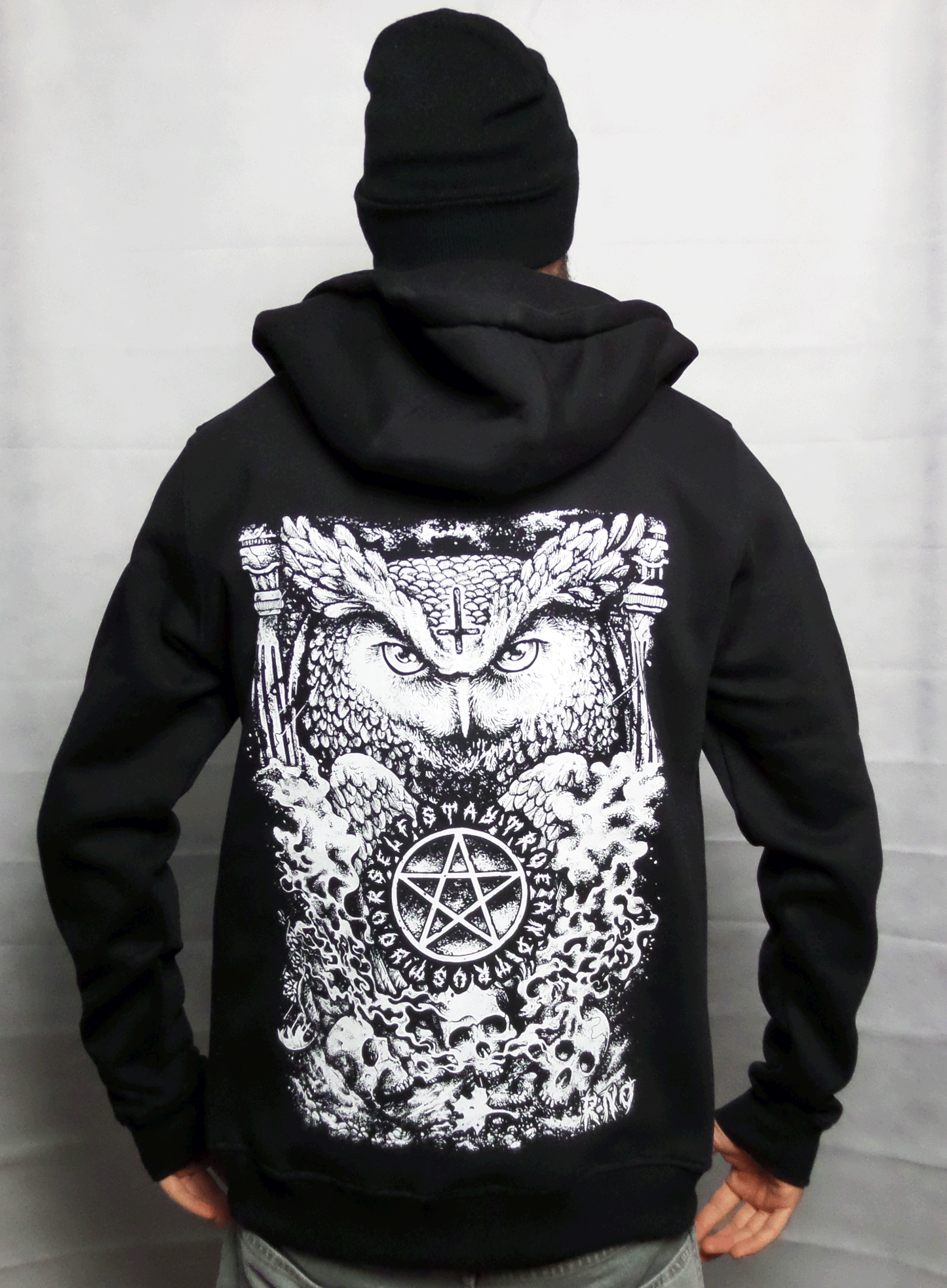 ZIPPER D-OWL BLACK UNI