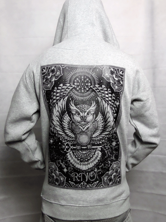 ZIPPER FLOWLER OF LIFE GREY UNI