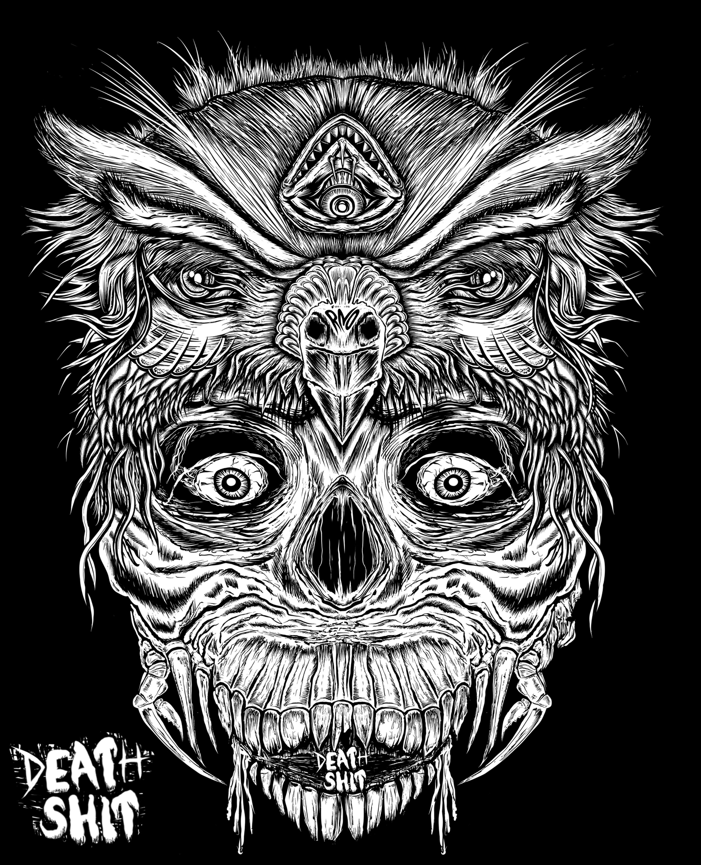 HOODIE SKOWLHEAD BLACK UNI