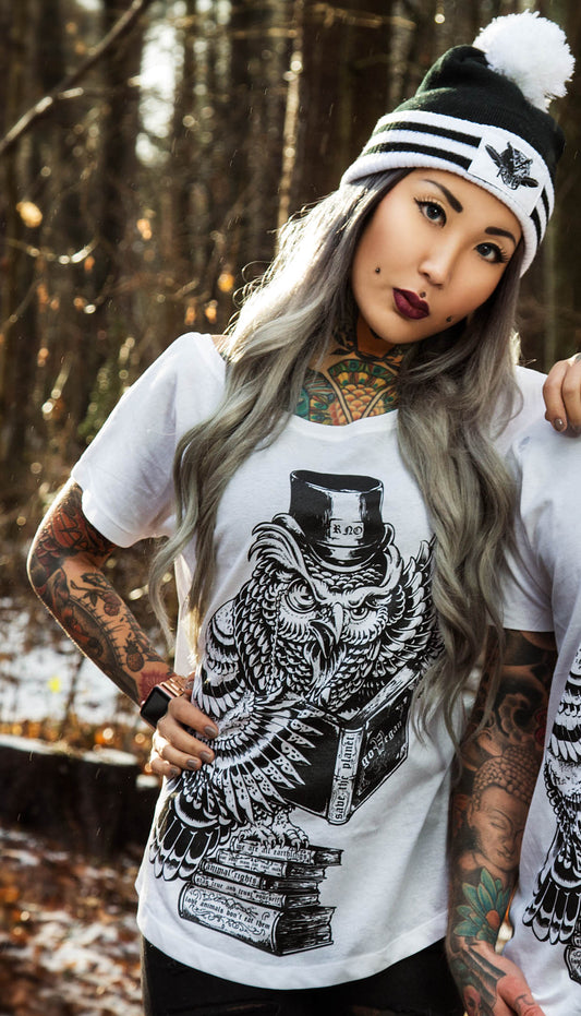 T-SHIRT GOWL VEGAN LADIES WHITE