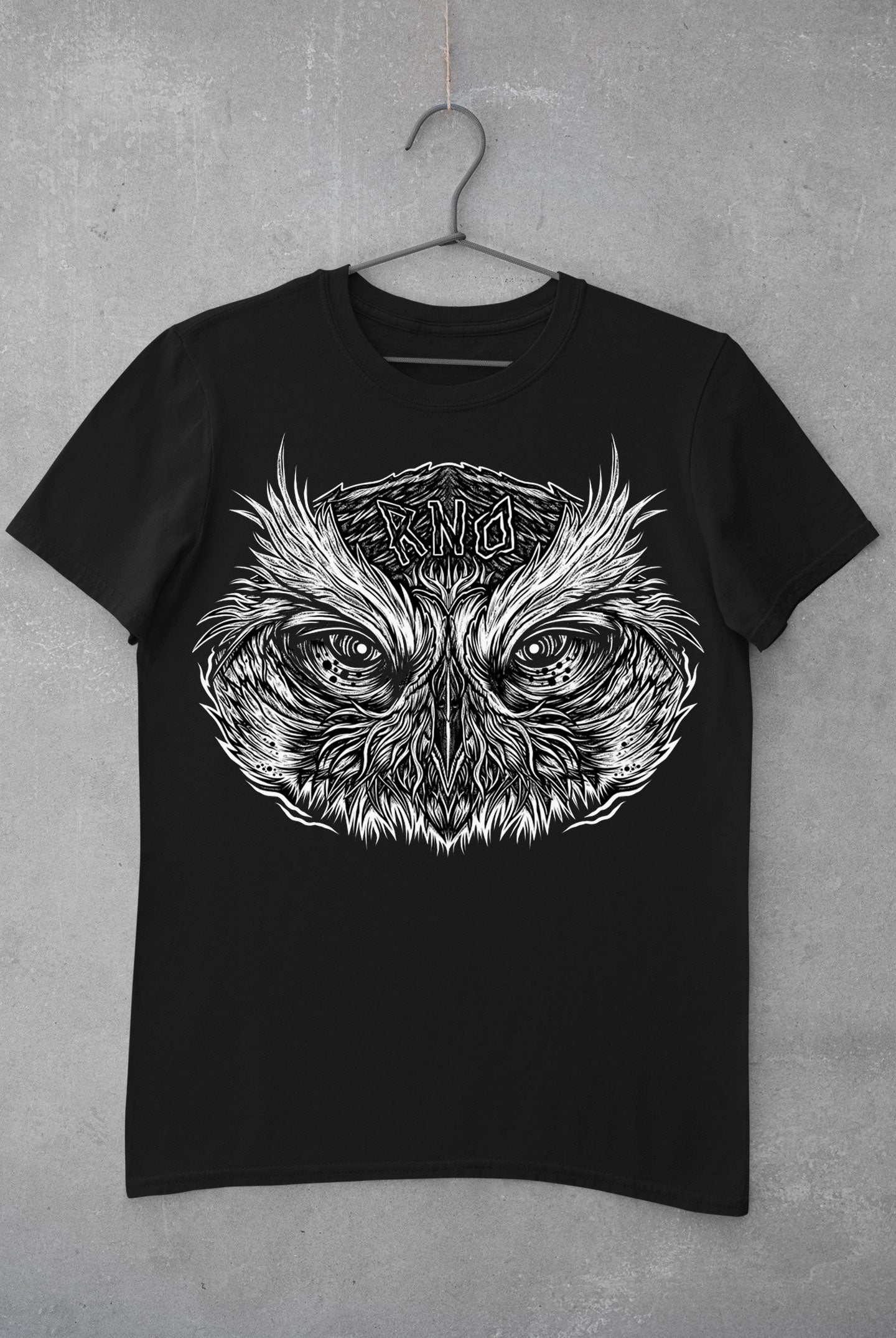T-SHIRT BIG OWL MEN BLACK
