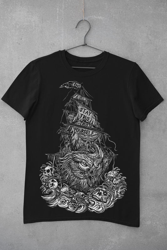 T-SHIRT BLACK OWL MEN BLACK