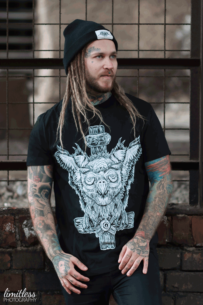 T-SHIRT CROSSED MEN BLACK