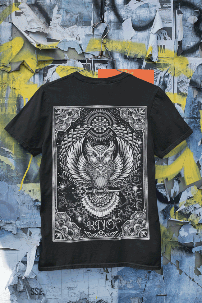 T-SHIRT FLOWLER OF LIFE MEN BLACK