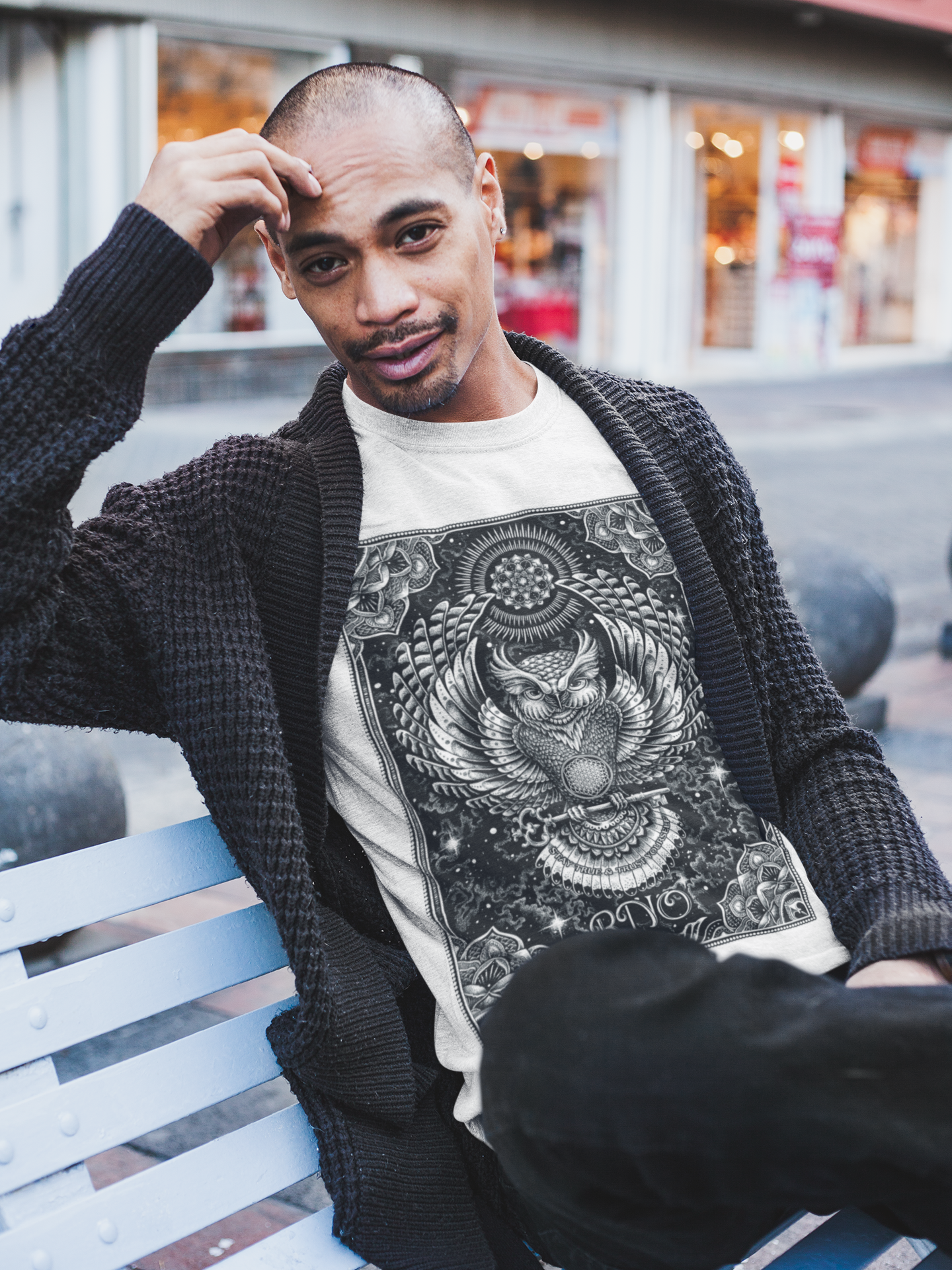 T-SHIRT FLOWLER OF LIFE MEN WHITE