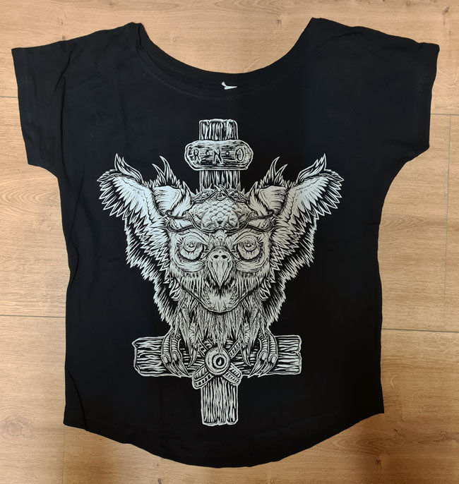 T-SHIRT CROSSED LADIES BLACK