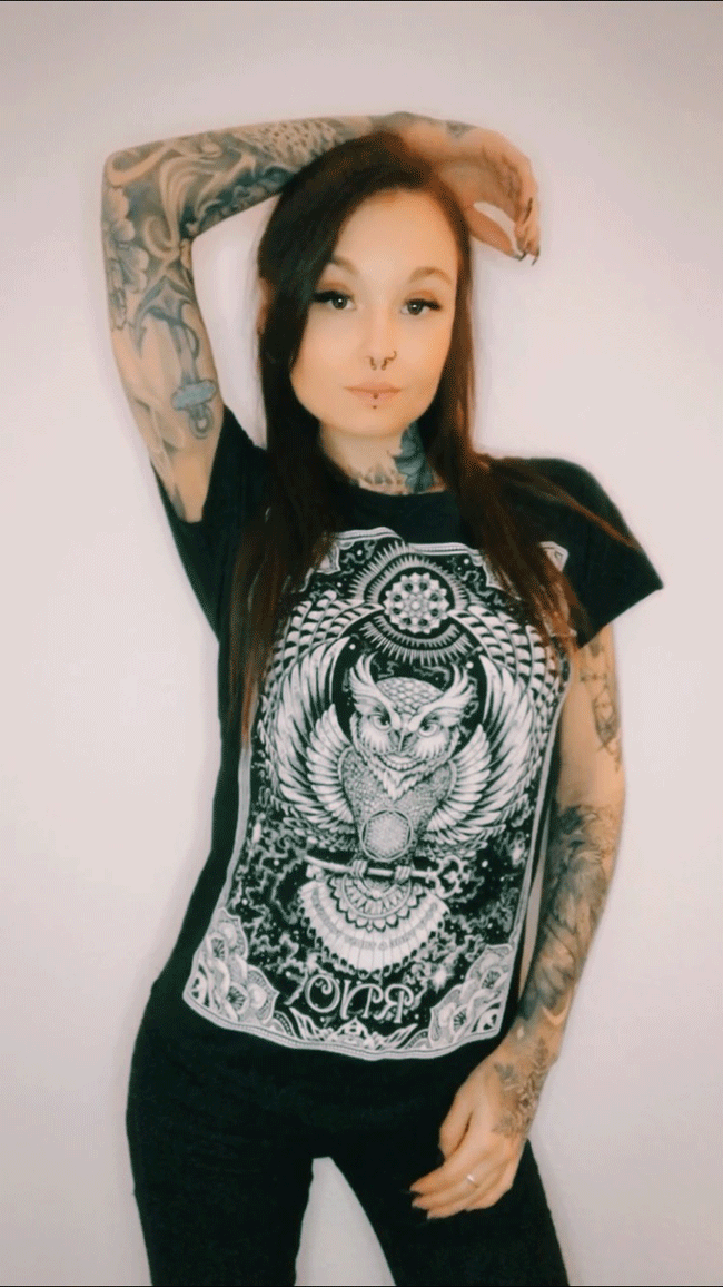 T-SHIRT FLOWLER OF LIFE LADIES BLACK