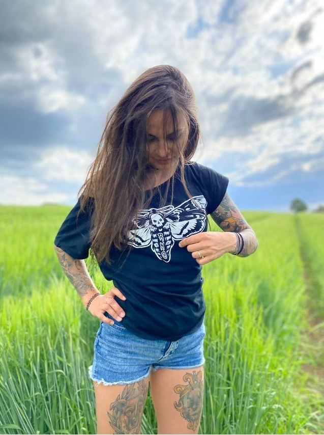 T-SHIRT MOTH LADIES BLACK