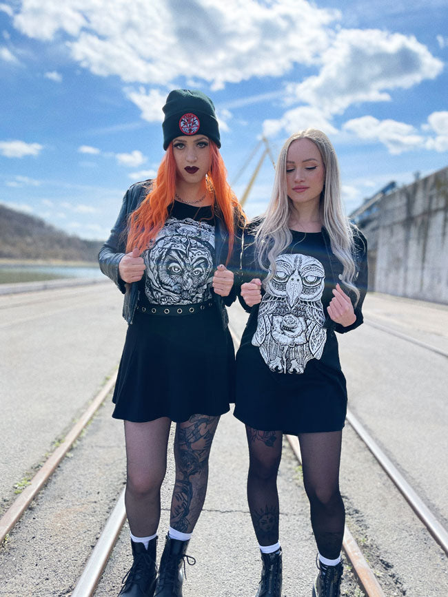 KLEID ROSE-OWL LOOSE FIT LADY BLACK