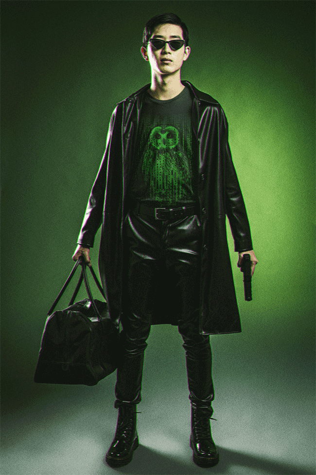 T-SHIRT MATRIX NEOWL MEN BLACK