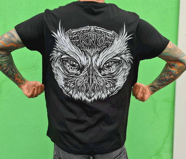 T-SHIRT POCKET BIG OWL UNI BLACK
