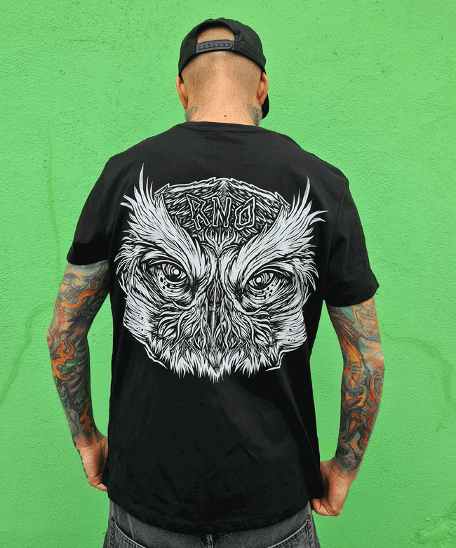 T-SHIRT POCKET BIG OWL UNI BLACK